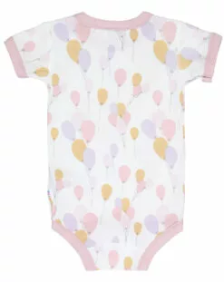 Joha Geschäft -Joha Geschäft kurzarm body baloon aop in weiss rosa 599927053