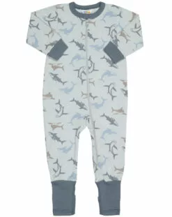 Joha Schlafstrampler 551 SHARKS Gemustert In Hellblau