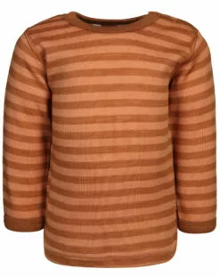 Joha Woll-Langarmshirt 618 - STRIPE BABY In Copper