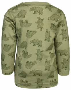 Joha Woll-Langarmshirt 620 - BEAR AOP In Sage -Joha Geschäft woll langarmshirt 620 bear aop in sage 599893056