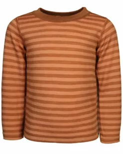Joha Woll-Langarmshirt 624 - STRIPE KIDS In Copper