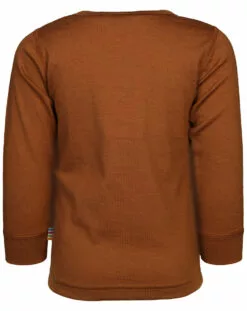 Joha Geschäft -Joha Geschäft woll langarmshirt 625 buttons in dark copper 599893744
