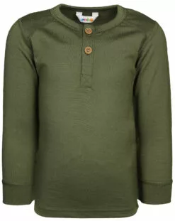 Joha Woll-Langarmshirt 625 - BUTTONS In Dark Sage